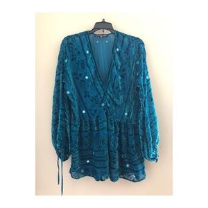 For Love and Lemons crushed velvet top